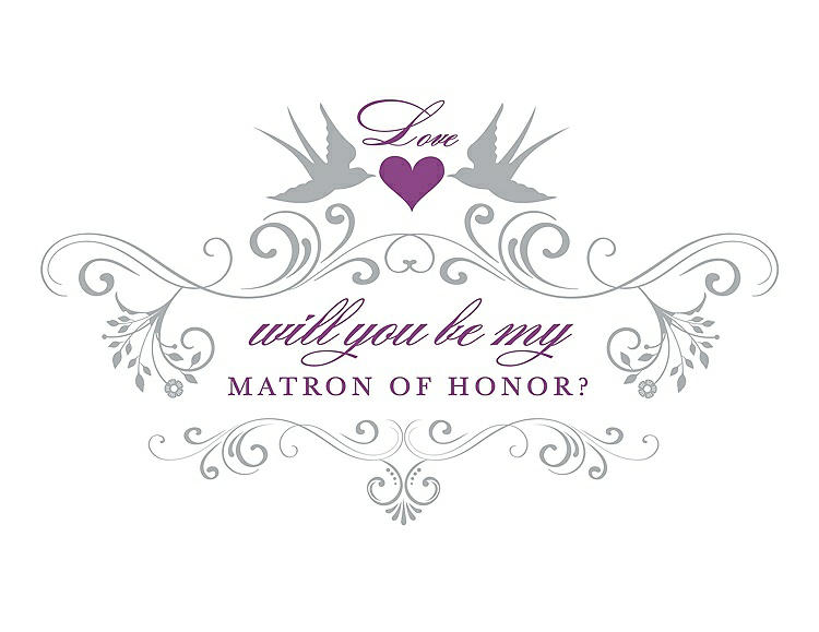 Front View - Frost & Orchid Will You Be My Matron of Honor Card - Classic