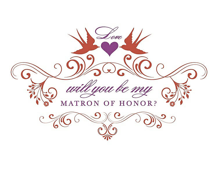 Front View - Fiesta & Orchid Will You Be My Matron of Honor Card - Classic