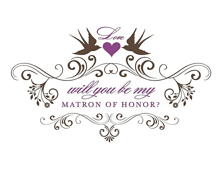 Front View - Latte & Orchid Will You Be My Matron of Honor Card - Classic