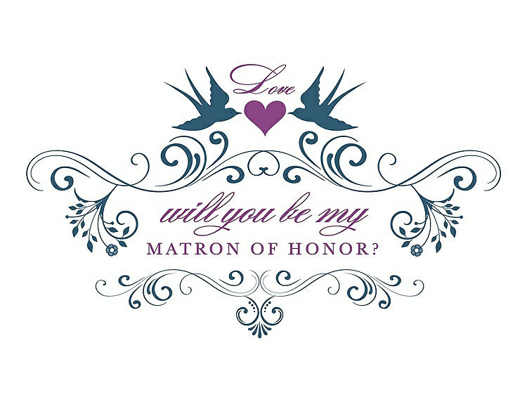 Front View - Marine & Orchid Will You Be My Matron of Honor Card - Classic