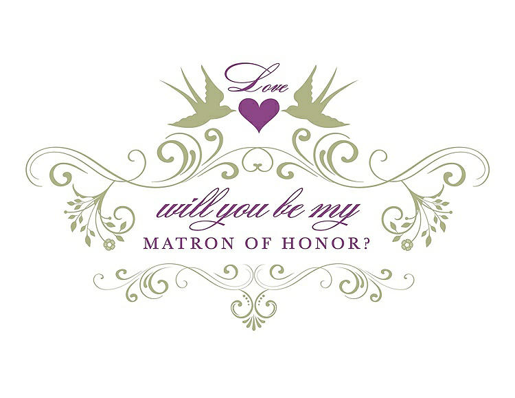 Front View - Mint & Orchid Will You Be My Matron of Honor Card - Classic