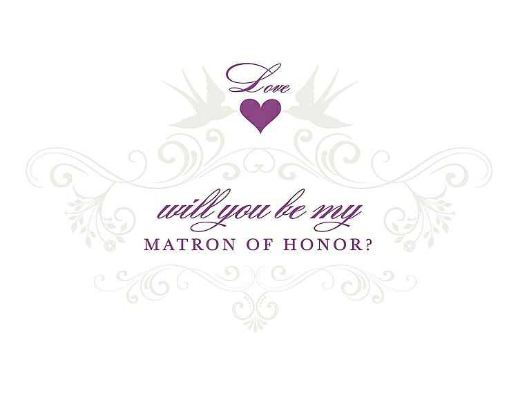Front View - Marshmallow & Orchid Will You Be My Matron of Honor Card - Classic