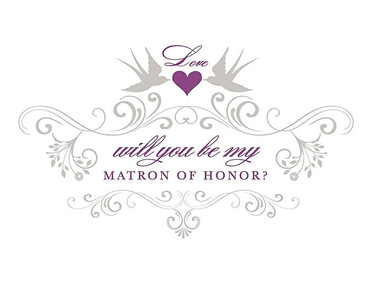 Front View - Oyster & Orchid Will You Be My Matron of Honor Card - Classic