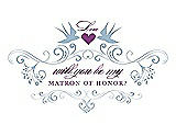 Front View Thumbnail - Pale Blue & Orchid Will You Be My Matron of Honor Card - Classic