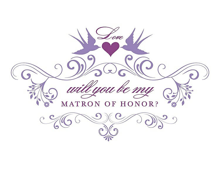 Front View - Pansy & Orchid Will You Be My Matron of Honor Card - Classic