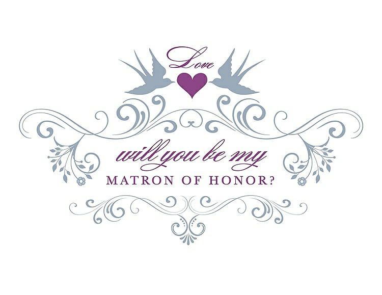 Front View - Platinum & Orchid Will You Be My Matron of Honor Card - Classic