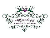 Front View Thumbnail - Pine Green & Orchid Will You Be My Matron of Honor Card - Classic