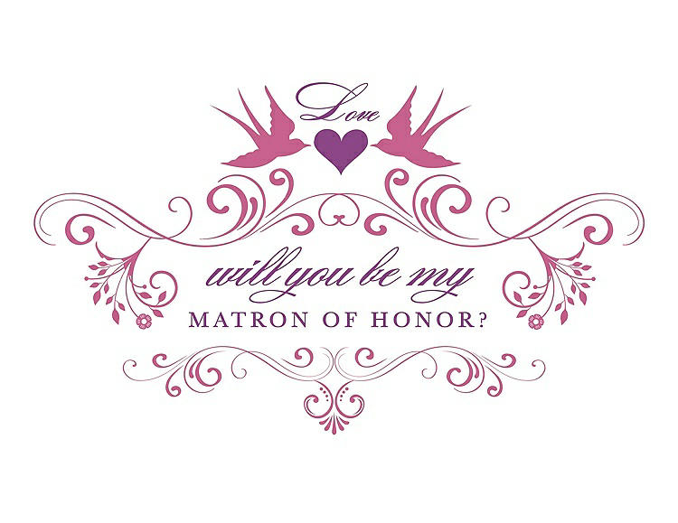 Front View - Pretty In Pink & Orchid Will You Be My Matron of Honor Card - Classic