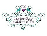 Front View Thumbnail - Pantone Turquoise & Orchid Will You Be My Matron of Honor Card - Classic