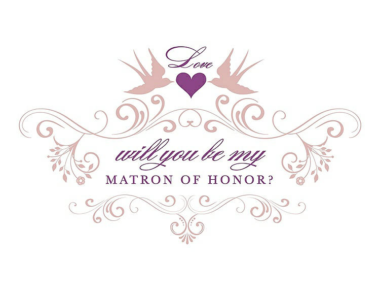 Front View - Rose - PANTONE Rose Quartz & Orchid Will You Be My Matron of Honor Card - Classic