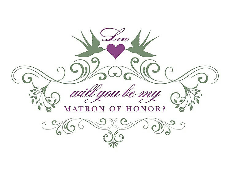 Front View - Sage & Orchid Will You Be My Matron of Honor Card - Classic