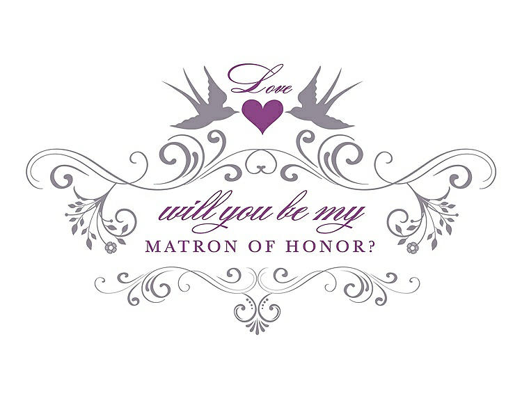 Front View - Shadow & Orchid Will You Be My Matron of Honor Card - Classic