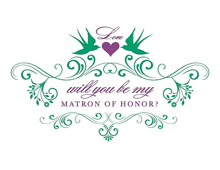 Front View - Shamrock & Orchid Will You Be My Matron of Honor Card - Classic