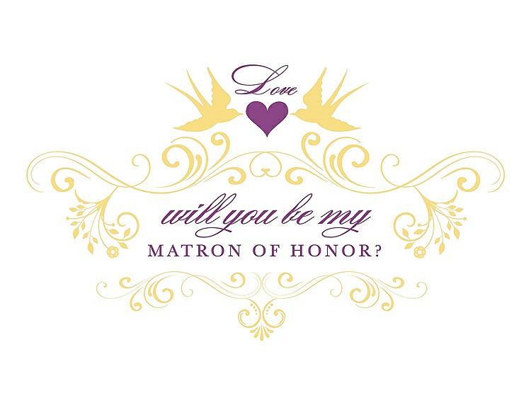 Front View - Sunflower & Orchid Will You Be My Matron of Honor Card - Classic
