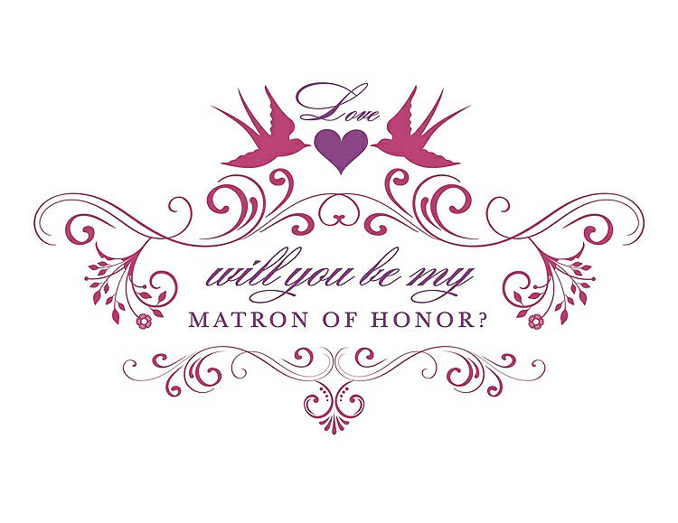 Front View - Strawberry & Orchid Will You Be My Matron of Honor Card - Classic