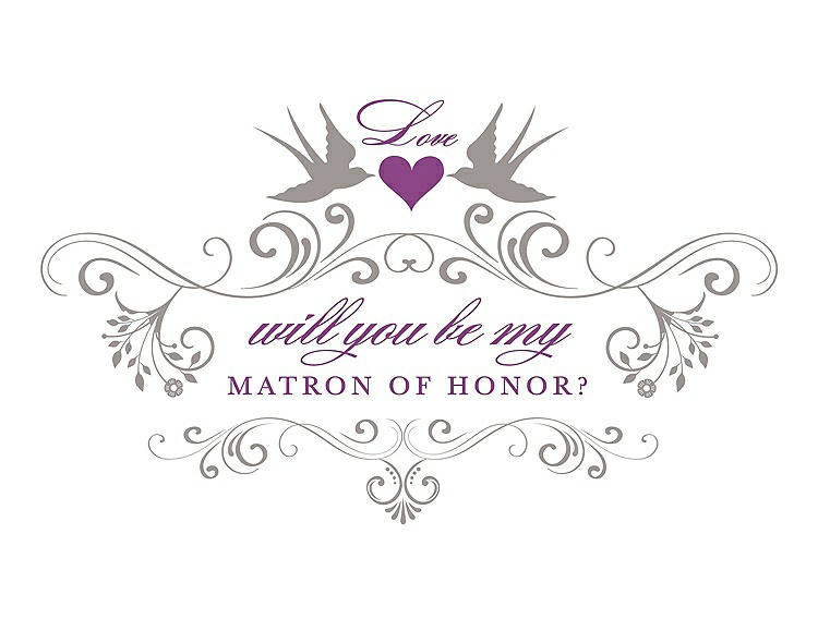 Front View - Taupe & Orchid Will You Be My Matron of Honor Card - Classic
