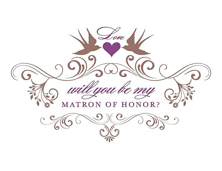 Front View - Toffee & Orchid Will You Be My Matron of Honor Card - Classic