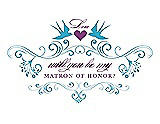 Front View Thumbnail - Turquoise & Orchid Will You Be My Matron of Honor Card - Classic