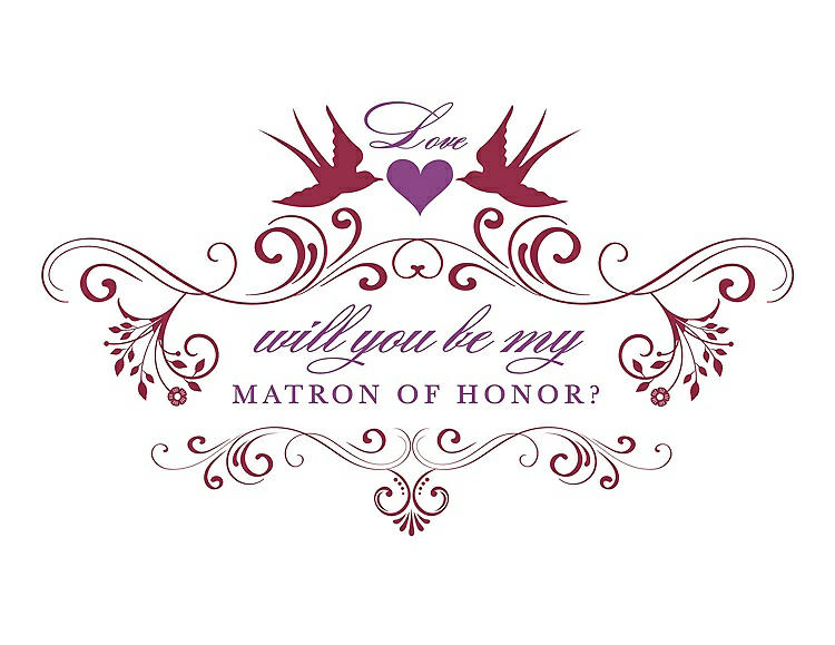 Front View - Valentine & Orchid Will You Be My Matron of Honor Card - Classic