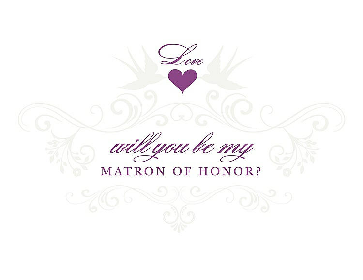 Front View - White & Orchid Will You Be My Matron of Honor Card - Classic