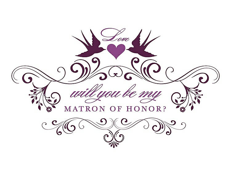 Front View - Wild Berry & Orchid Will You Be My Matron of Honor Card - Classic