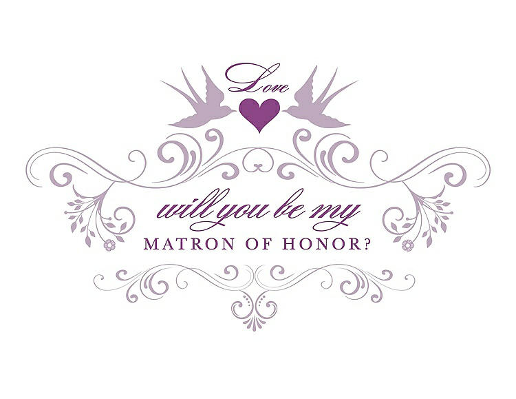 Front View - Wood Violet & Orchid Will You Be My Matron of Honor Card - Classic