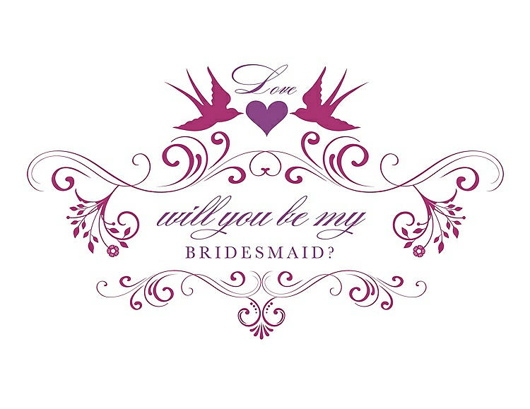 Front View - Cerise & Orchid Will You Be My Bridesmaid Card - Classic