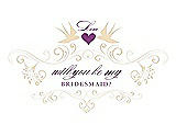 Front View Thumbnail - Corn Silk & Orchid Will You Be My Bridesmaid Card - Classic