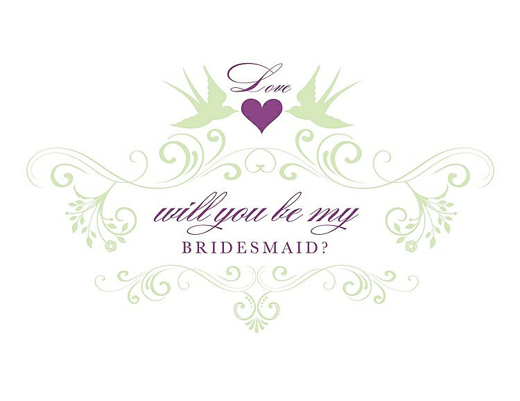 Front View - Honey Dew & Orchid Will You Be My Bridesmaid Card - Classic