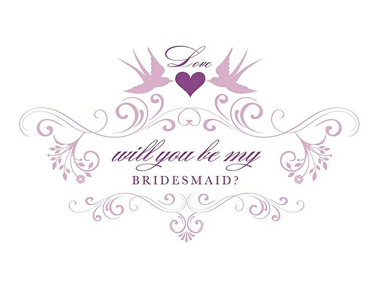 Front View - Hyacinth (iridescent Taffeta) & Orchid Will You Be My Bridesmaid Card - Classic