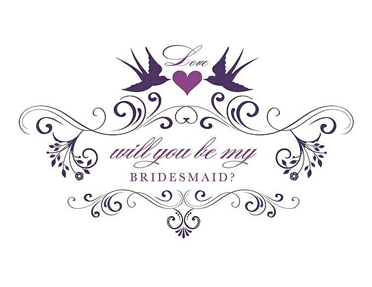 Front View - Majestic & Orchid Will You Be My Bridesmaid Card - Classic