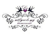 Front View Thumbnail - Navy Blue & Orchid Will You Be My Bridesmaid Card - Classic