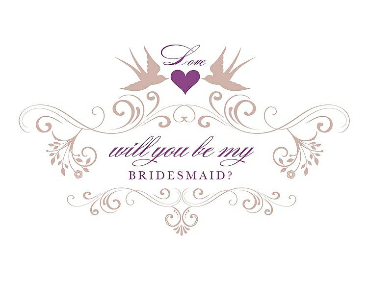 Front View - Pearl Pink & Orchid Will You Be My Bridesmaid Card - Classic