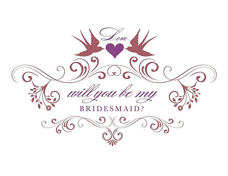 Front View - Spanish Rose & Orchid Will You Be My Bridesmaid Card - Classic