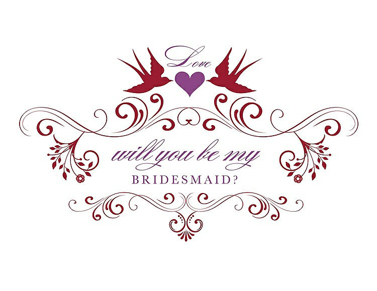 Front View - Barcelona & Orchid Will You Be My Bridesmaid Card - Classic