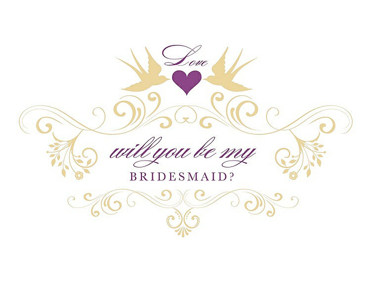 Front View - Buttercup & Orchid Will You Be My Bridesmaid Card - Classic