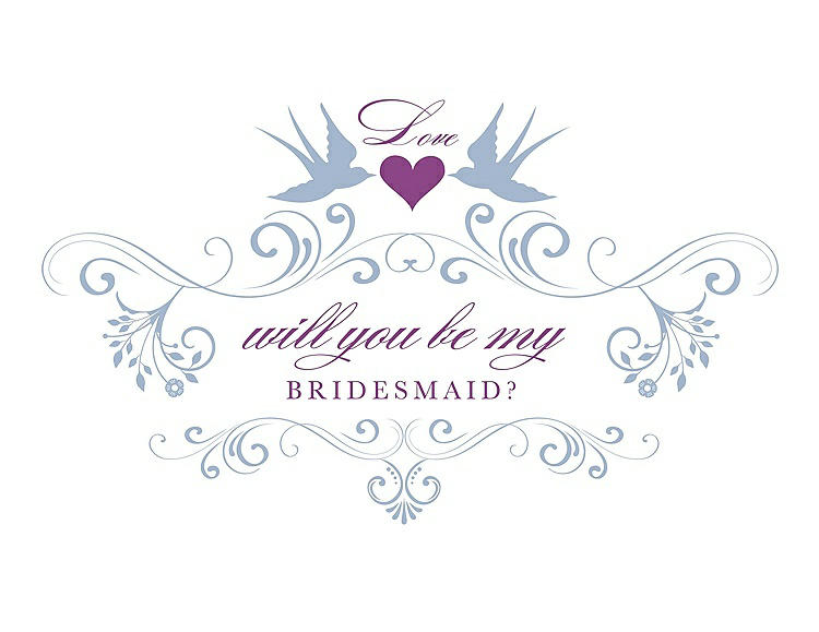 Front View - Cloudy & Orchid Will You Be My Bridesmaid Card - Classic