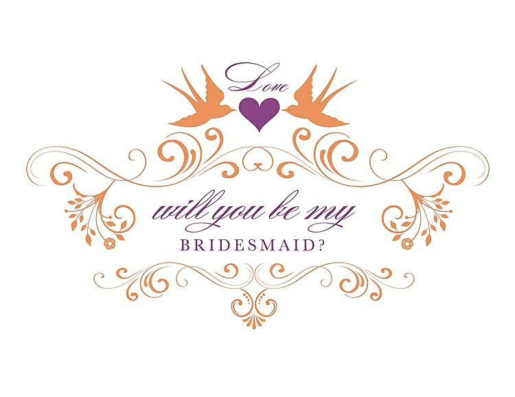 Front View - Clementine & Orchid Will You Be My Bridesmaid Card - Classic