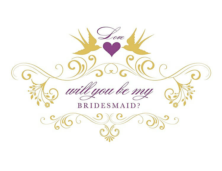 Front View - Daffodil & Orchid Will You Be My Bridesmaid Card - Classic