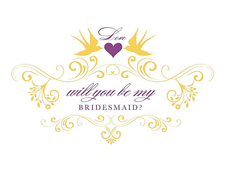 Front View - Daisy & Orchid Will You Be My Bridesmaid Card - Classic
