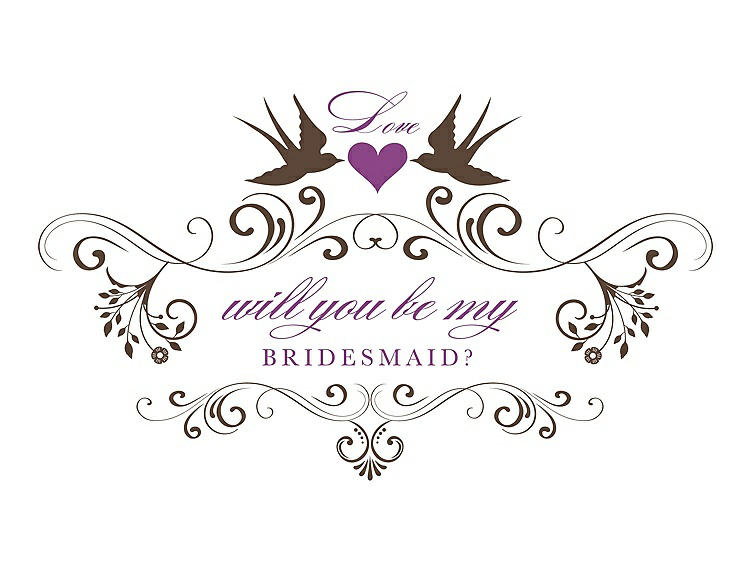 Front View - Latte & Orchid Will You Be My Bridesmaid Card - Classic