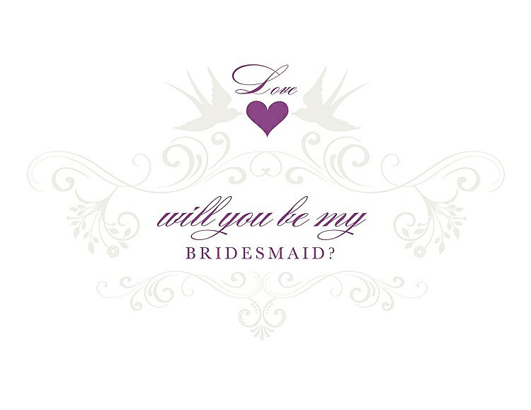 Front View - Marshmallow & Orchid Will You Be My Bridesmaid Card - Classic