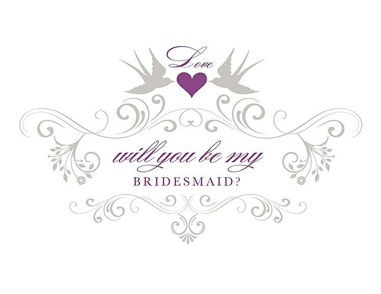 Front View - Oyster & Orchid Will You Be My Bridesmaid Card - Classic
