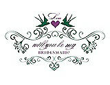 Front View Thumbnail - Pine Green & Orchid Will You Be My Bridesmaid Card - Classic