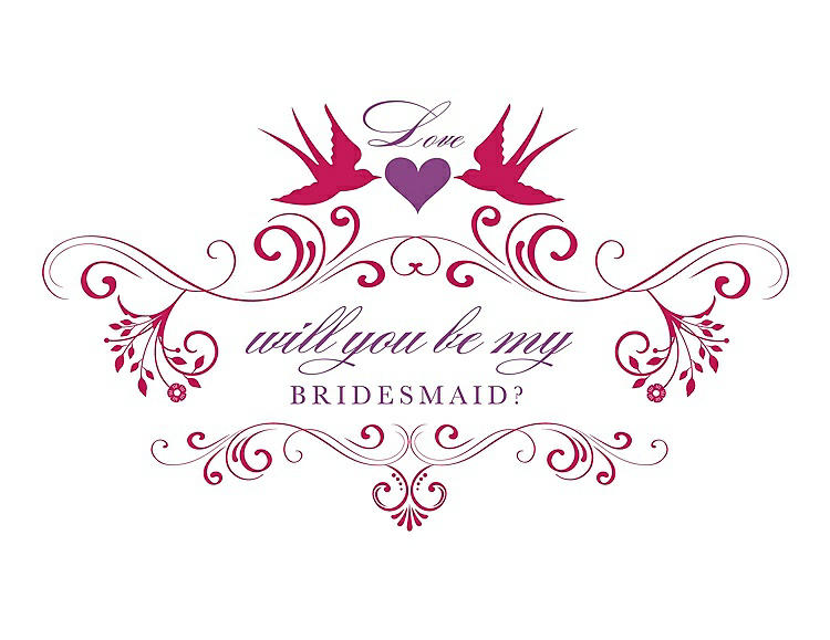 Front View - Posie & Orchid Will You Be My Bridesmaid Card - Classic