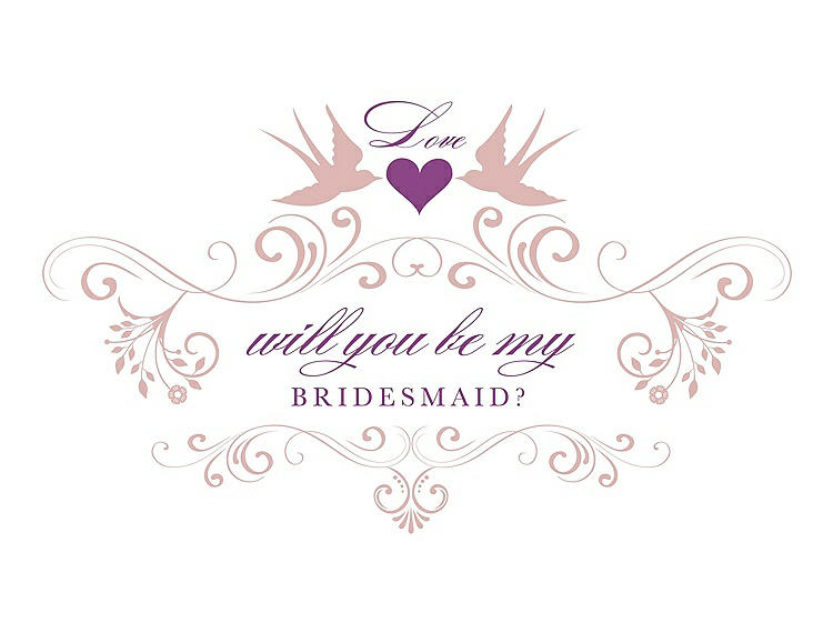 Front View - Petal Pink & Orchid Will You Be My Bridesmaid Card - Classic