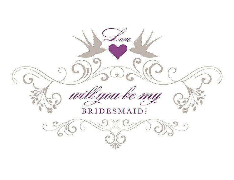 Front View - Sand & Orchid Will You Be My Bridesmaid Card - Classic