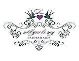 Front View Thumbnail - Teal & Orchid Will You Be My Bridesmaid Card - Classic
