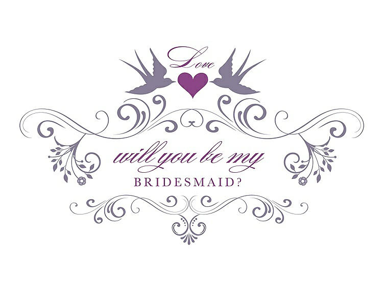 Front View - Wisteria & Orchid Will You Be My Bridesmaid Card - Classic
