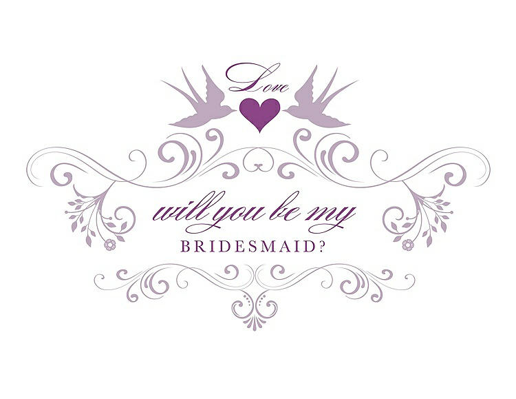 Front View - Wood Violet & Orchid Will You Be My Bridesmaid Card - Classic